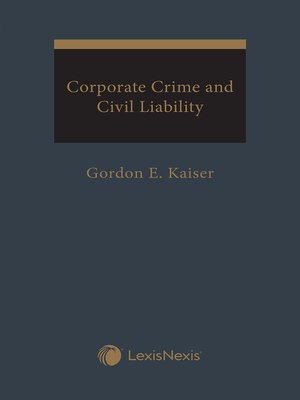 cover image of Corporate Crime and Civil Liability